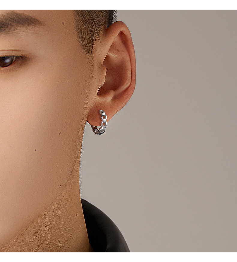 Pendientes ins estilo frío diseño de nicho sentido hombres y mujeres oreja hebilla pendientes S925 pendientes de plata 2023 nueva moda