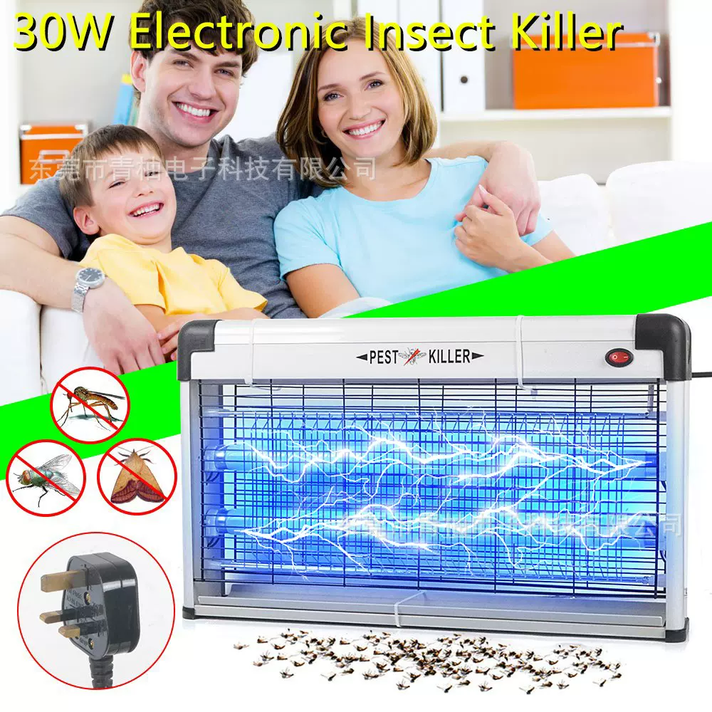 现货供应30W铝合金挂壁灭蚊灭蝇灯电子灭蚊器电击灭蚊灯家用