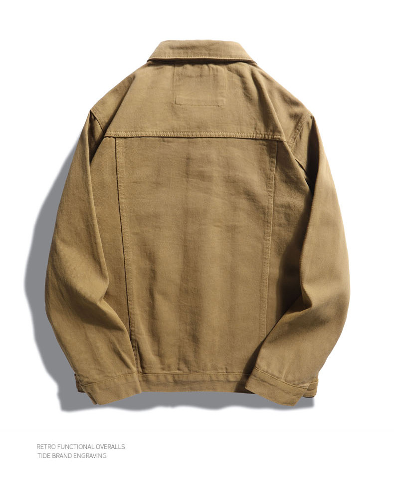 Men's Denim Jacket For Men Workwear Style Lightweight Coat_voghion.com