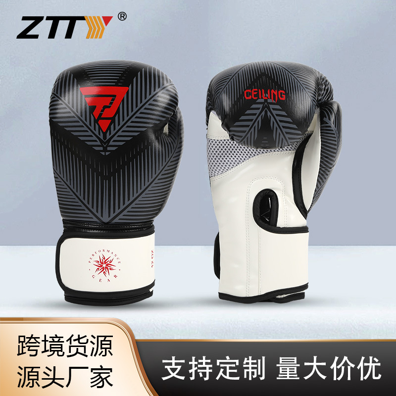 Ztty Boxing Gloves Adult Sanda One-Piece Inner Liner Muay Thai Fighting Professional Competition Training Gloves Wholesale