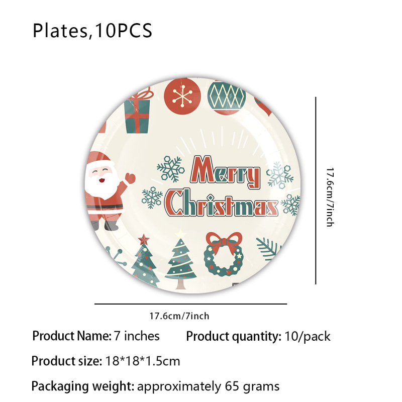 新品クリスマスクリスマスイブテーマパーティー用品食器クリスマス人ケーキ装飾紙皿紙コップ紙セット|undefined