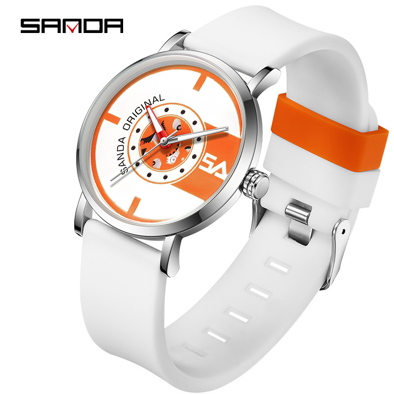 Sanda nuevo reloj electrónico Escala de silicona Roja En Línea 3217 moda estilo simple impermeable hombres y mujeres reloj