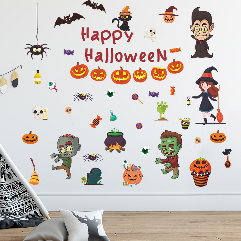 Wholesale Cartoon Pumpkin Villain Wall Sticker Nihaojewelry display picture 4