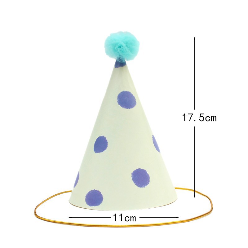 Sombreros de cumpleaños de embalaje independiente, sombreros de fiesta, sombreros de punta, sombreros de fiesta para bebés, sombreros de pastel