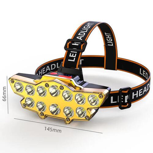 12-head headlight strong light super bright rechargeable fishing light long range super bright head-mounted LED miner's lamp flashlight A88