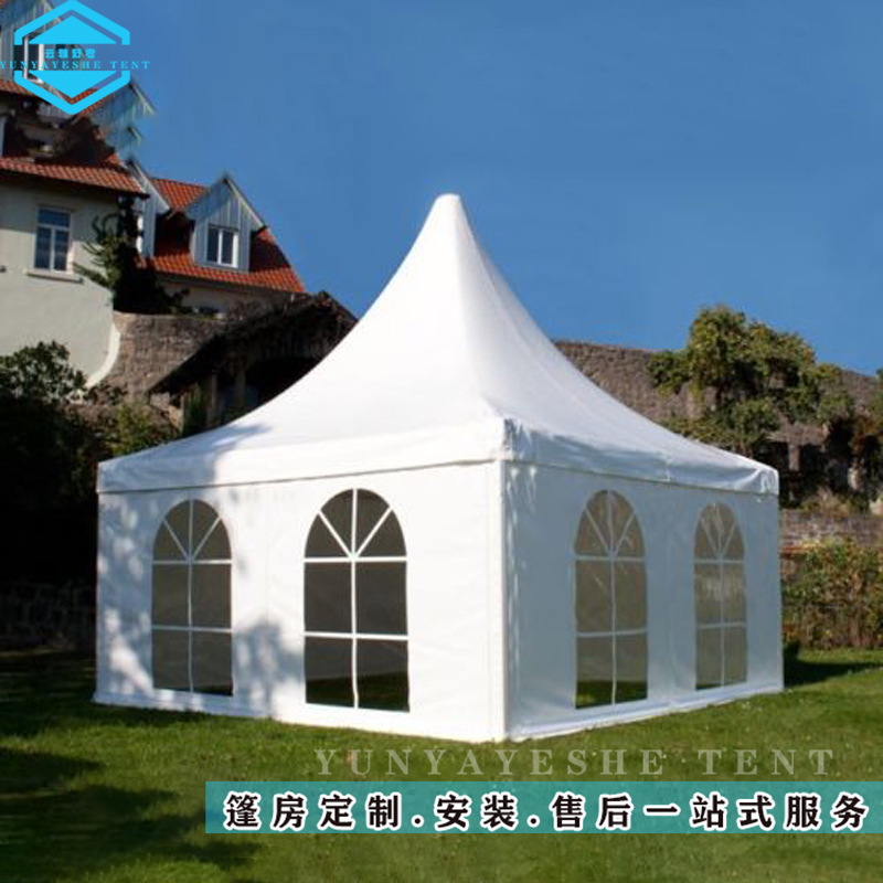 户外展览帐篷 欧式尖顶篷房 可移动宝塔帐篷简易拆装篷布颜色可选