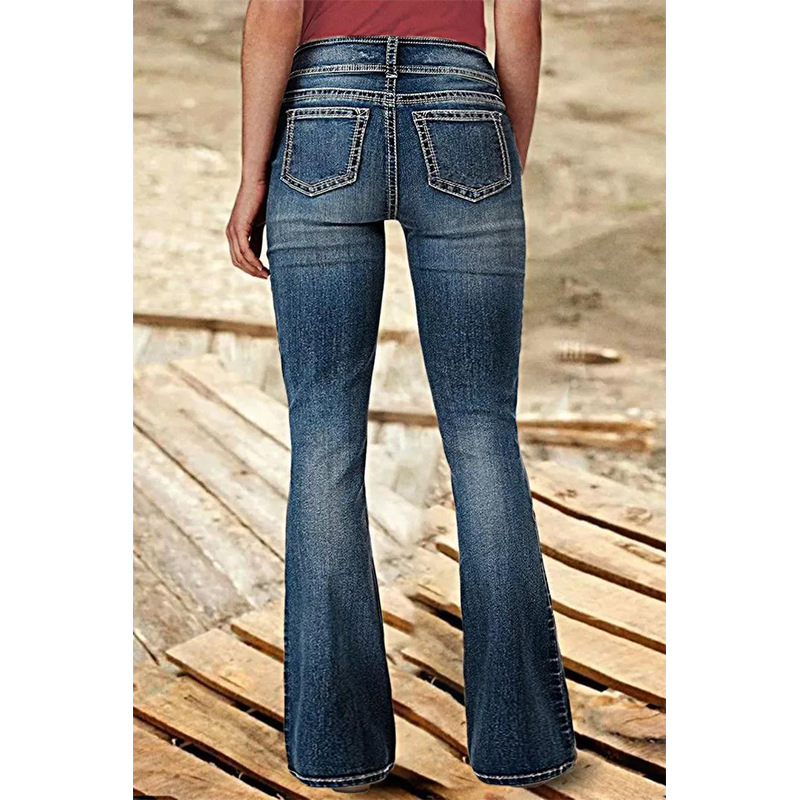 demi-season denim retro trousers