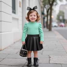 �羳�W����ͯСŮ��2025�ﶬ�¿�Ůͯ�ӗl�������PU����ȹͯ���b