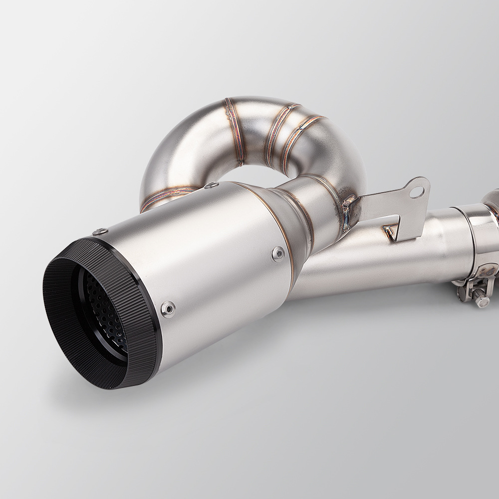 Motorcycle locomotive exhaust pipe spring breeze 675SR stainless steel swing front end muffler non-destructive installation