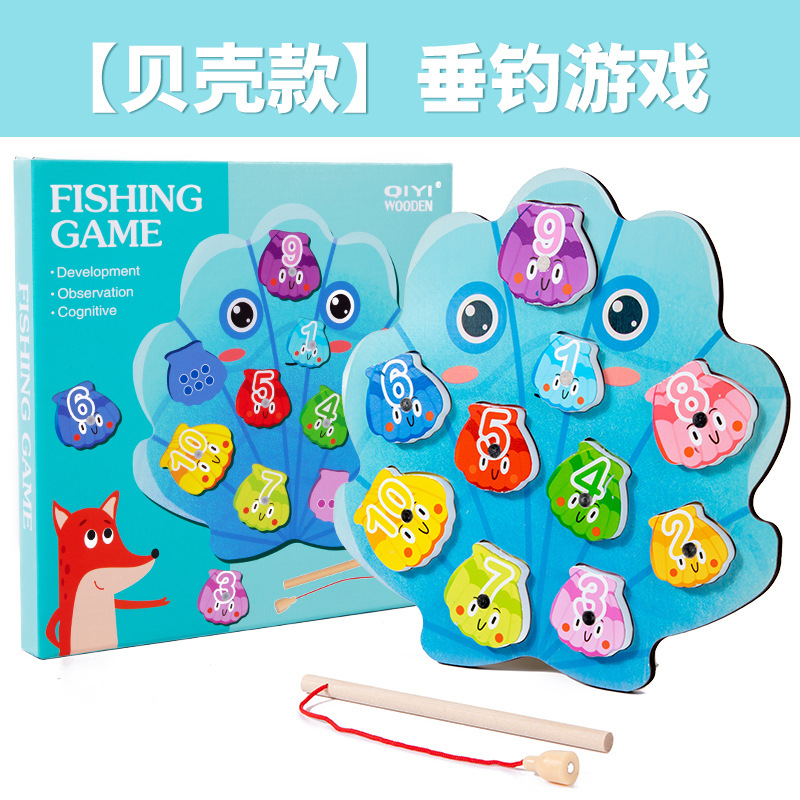 Nuevos productos transfronterizos para niños en la enseñanza temprana multi-escenas juguetes de pesca magnéticos iluminación cognitiva digital juegos de emparejamiento