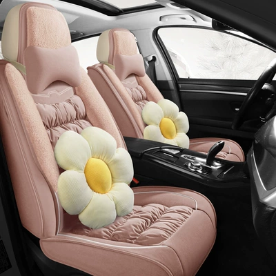 Universal seat cover down Warm Car Seat Cushion - ice-berry-powder-elegant-edition-down-chair-cover