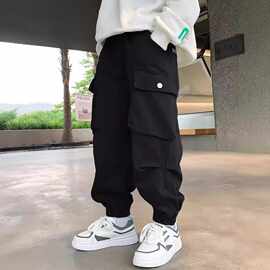 童装男童秋装裤子2024新款中大童春秋款男孩秋季工装裤炸街运动