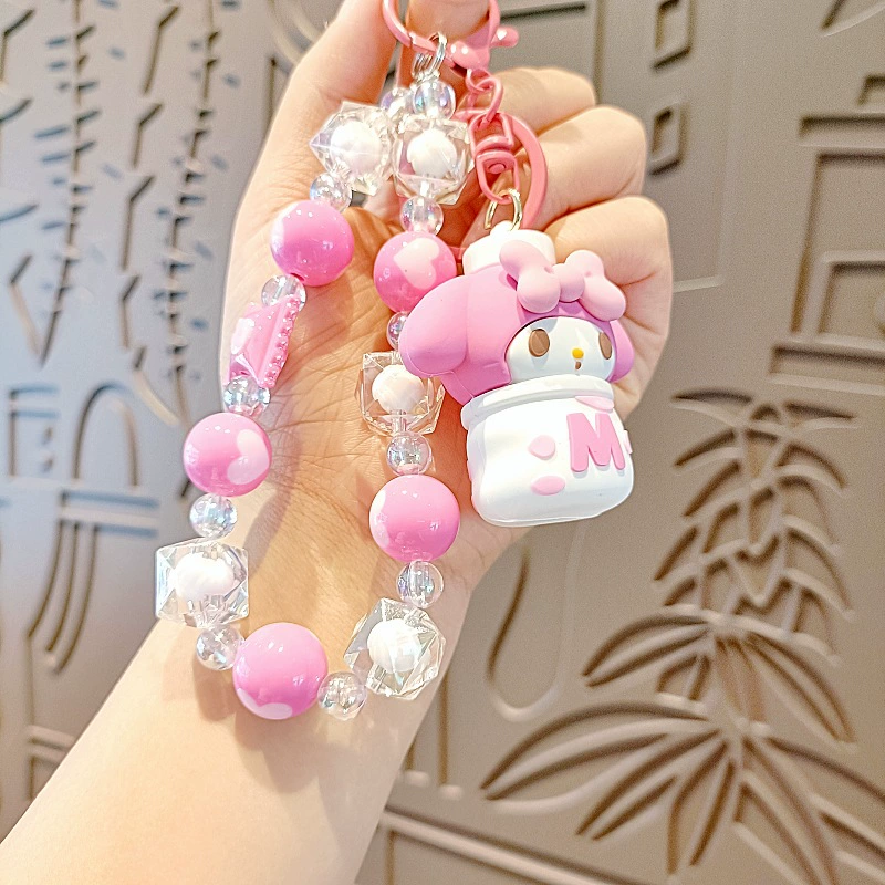 Брелок-брелок Sanrio, милая мини-фигура-подвеска для ключей и телефона, акриловый бусинный талисман