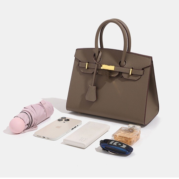 Cross-border trend platinum bag with palm pattern exterior oil coating, large capacity Kelly bag for women, 25/30CM women's crossbody bag Cross-border trend platinum bag with palm pattern exterior oil coating, large capacity Kelly bag for women, 25/30CM women's crossbody bag