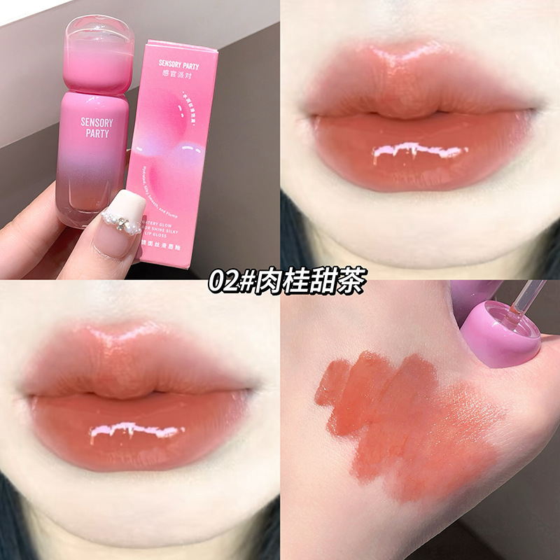 感官派对水光镜面丝滑唇釉自然显白防水不沾杯易上色韩系嫩妹唇釉|undefined