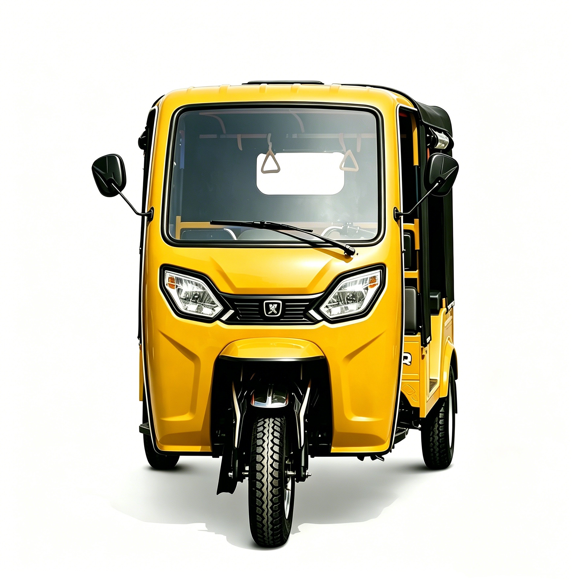 Passenger-Carrying Three-Wheeled Sightseeing Vehicle with Sunshade and Black Rainproof Canopy for Cross-Border Use