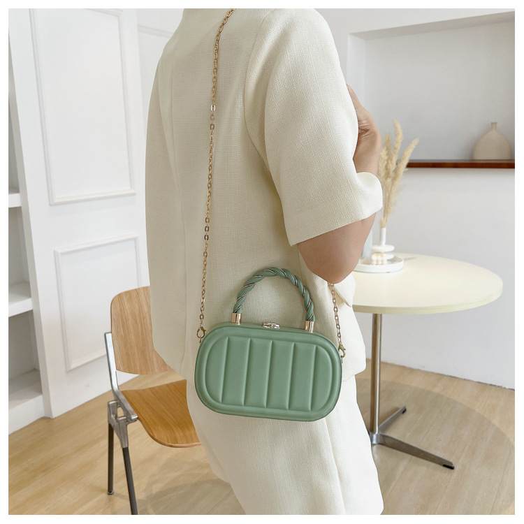 Stripe, Solid Color Pattern Summer Season Women's Small Summer Pu Leather Fashion Handbag