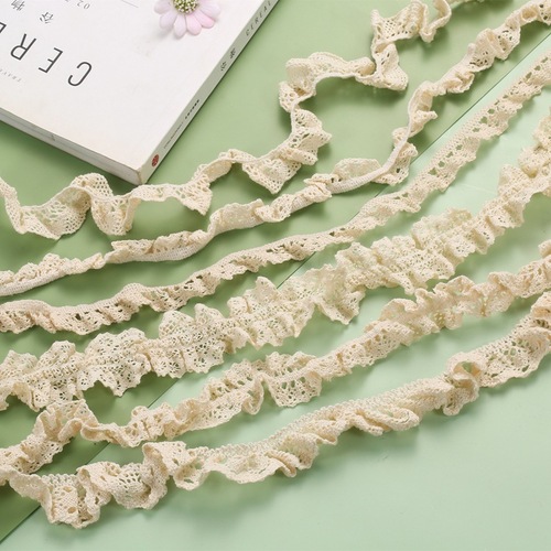 Manufacturer's Cotton Thread Lace Knitted Warp Knit Micro-Elastic Cotton Thread Lace Wholesale Fashion and Home Textile Accessory Lace