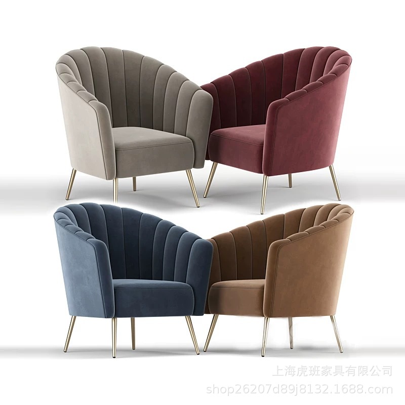 In-Stock Single Sofa Chair, Light Luxury, Simple Fabric, Fully Assembled, Soft Decoration, Designer, Small Apartment, Leisure, Adult Tiger Chair