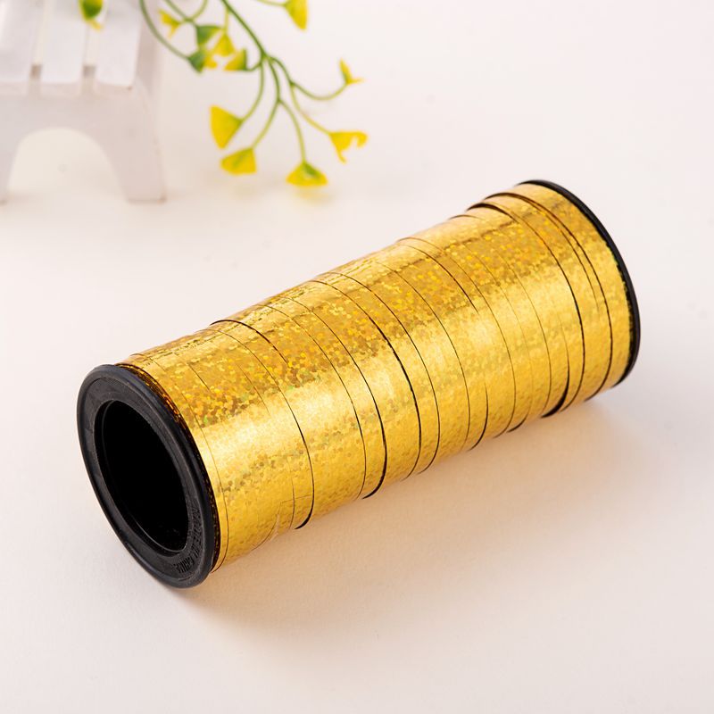 Festival transfronterizo decoración de la sala de bodas diseño del festival 100 yardas de largo cinta láser atado globo cuerda de la torta