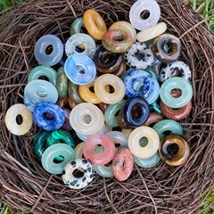 Natural Stone Dongling Jade Abacus Beads 5x15mm Hole 5mm Large Hole Beads Loose Beads Separating Beads DIY Hairpin Bracelet