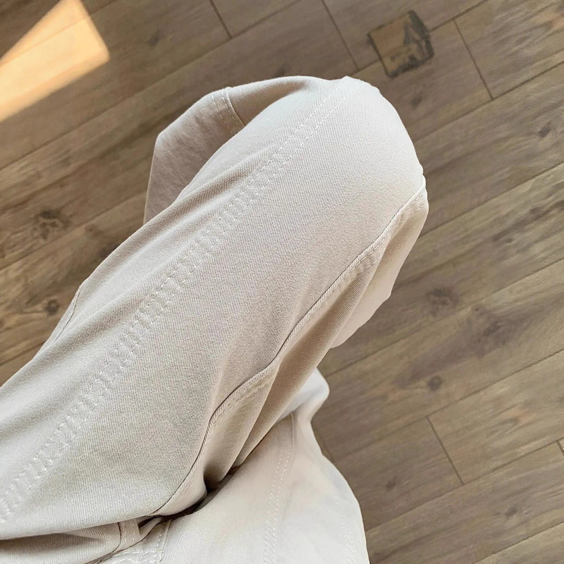 沙白色美式工装牛仔裤女高腰显瘦设计感2025秋季设计感直筒阔腿裤|undefined