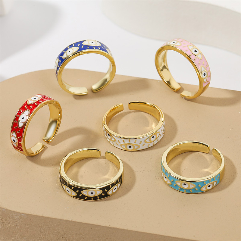 Retro Eye Copper Open Ring 1 Piece