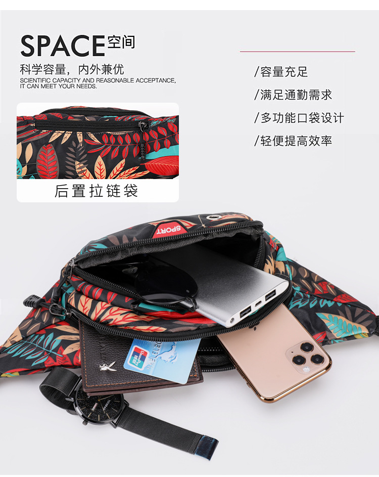 Creative, versatile, fashionable landscape pictures, women's running, cycling, crossbody and close-fitting waist bags, cross-border wholesale and distribution undefined