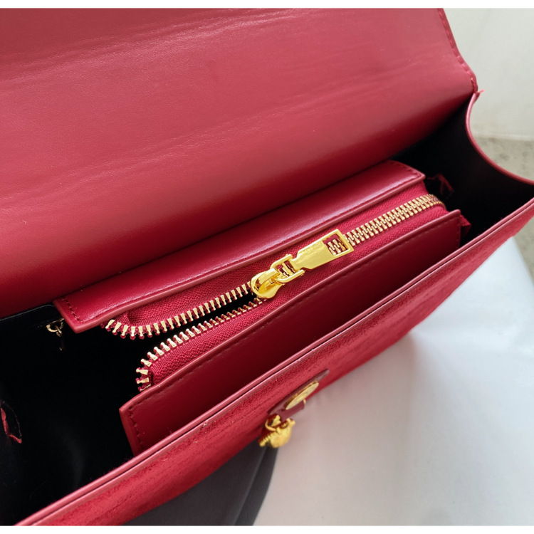 Borsa a tracolla in velluto rosso retro piccola borsa a mano sposa_voghion.com