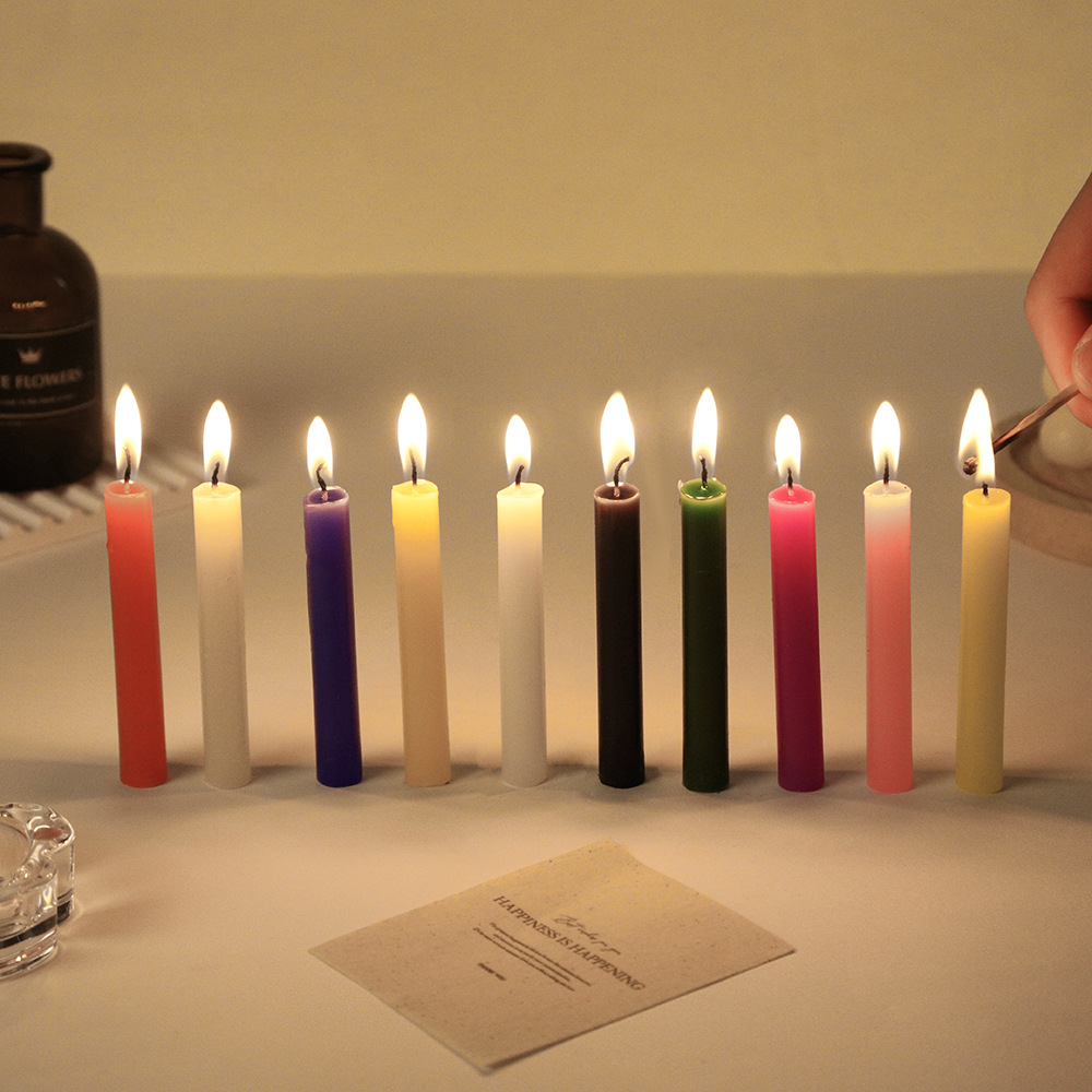 40 velas de poste largo de color rojo de red en caja al por mayor cena a la luz de las velas domésticas banquete decorado con pequeñas velas transfronterizas image 5