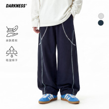 DK童装26春季女男童阔腿弯刀裤运动裤儿童中大童宽松休闲长裤子潮