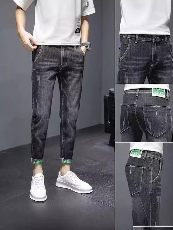 Summer autumn jeans, fitted thin elastic trousers