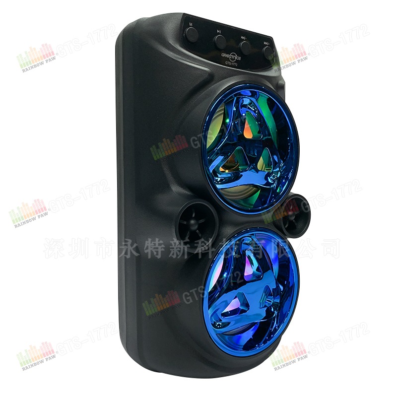 KTS GTS-1772 altavoz Bluetooth portátil doble de 3 pulgadas, inalámbrico para uso al aire libre, venta al por mayor