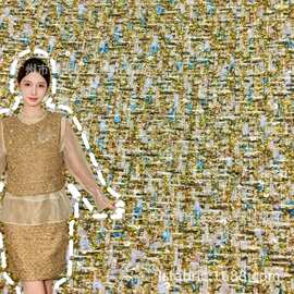 Gold 粗花呢 彩色金丝编织小香风面料 连衣裙大衣外套布料