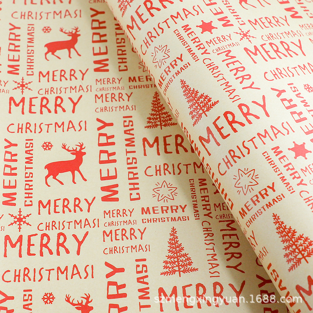 Papel para Envolver Regalos de Navidad de 80g de Papel Impreso, Decorativo para Decoración Navideña y Manualidades DIY