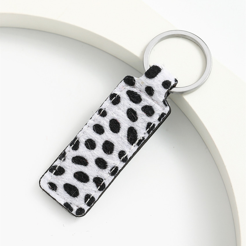 (2개) 레오파드 무늬 PU 가죽 키 체인 간단한 비즈니스 자동차 키 액세서리 가죽 교수형 액세스 제어 자동차 키 체인 액세서리
