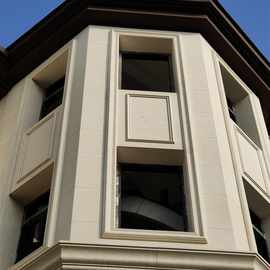 米色莱姆石大理石欧美田园风装饰外别墅酒店的窗框石灰石墙砖