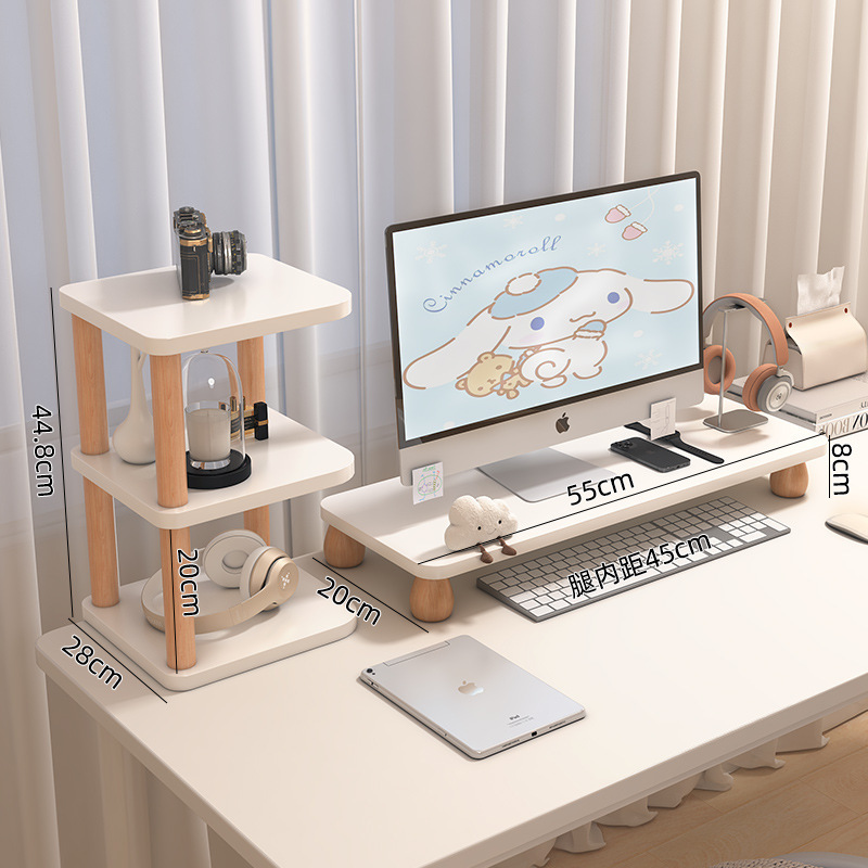 비스킷 - 웜화이트(55*20cm) + 3단 수납선반