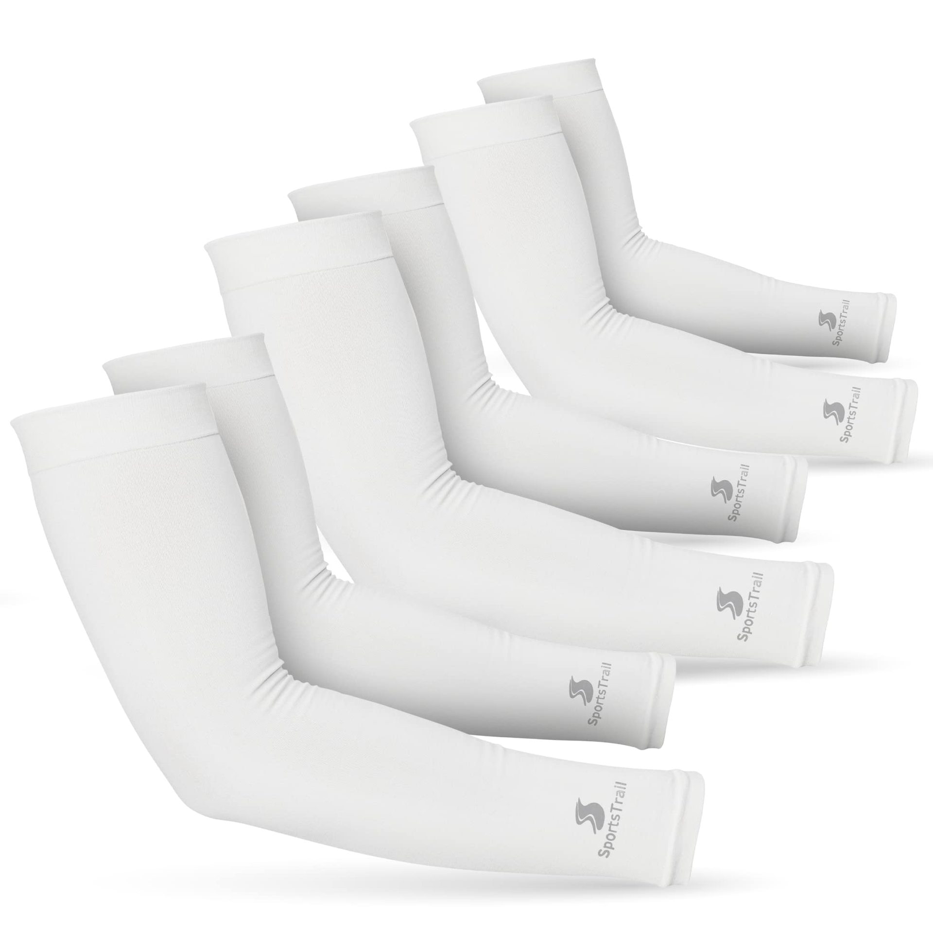 SportsTrail Unisex Cooling Arm Sleeves - Breathable, UV-Protective, Suitable for Women and Men