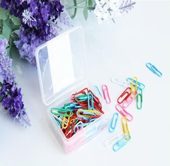 Deli 0024 Colored Plastic Boxed Paper Clips for Financial Document Organization and Storage, 100 Pieces per Box