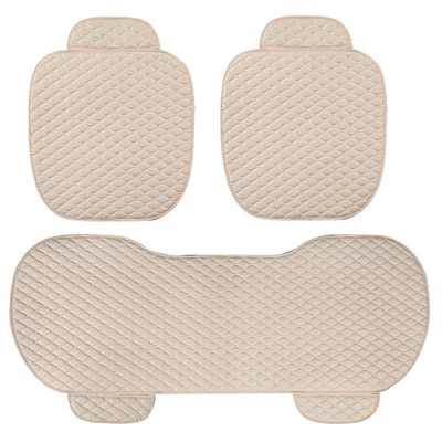Seat cushion, seat cover | Set for the Whole Car - xiaoling-hemp-warm-rice-three-piece-set