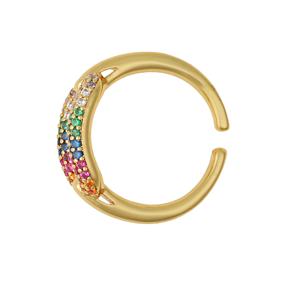 Fashion geometric copper inlaid zircon rings wholesale