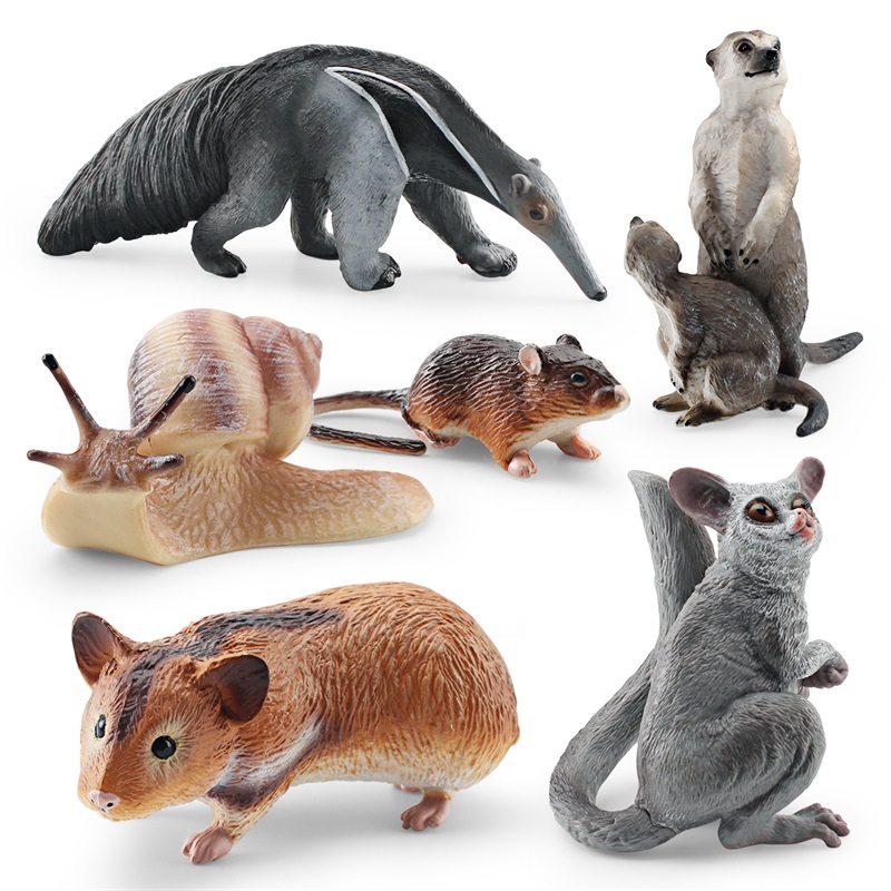 Simulación cognitiva para niños transfronterizos hámster Caracol ratón holgado zorro oso hormiguero bosque animal modelo de juguete