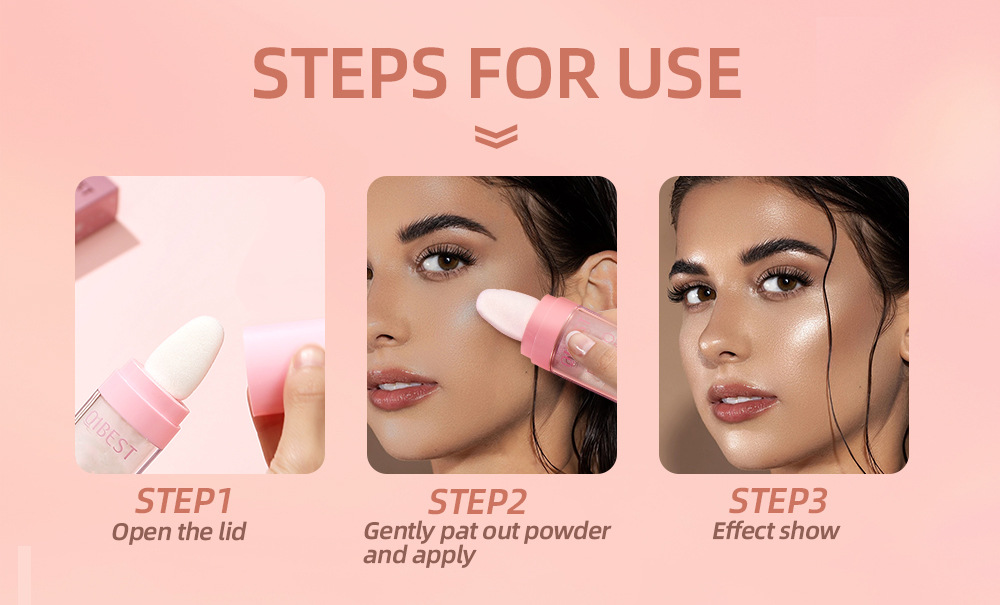 QIBEST High-Gloss Pat Powder, High-gloss Pearlescent Sparkling Fairy Powder, Full-body brightening Natural Three-dimensional Loose Powder, Contouring Powder undefined
