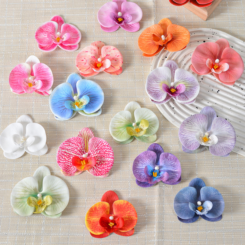 Artificial orchid flower head, 3D printed, for wedding favors, candy boxes, single flower headpiece, hairpin flower, artificial flower Artificial orchid flower head, 3D printed, for wedding favors, candy boxes, single flower headpiece, hairpin flower, artificial flower