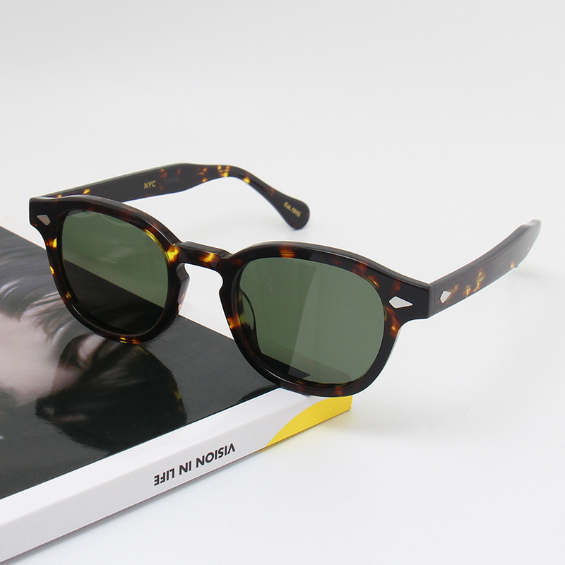 Lemtosh Tortoiseshell Full-Frame Unisex Eyeglass Frames Celebrity Style Acetate Frame Square Polarized Sunglasses