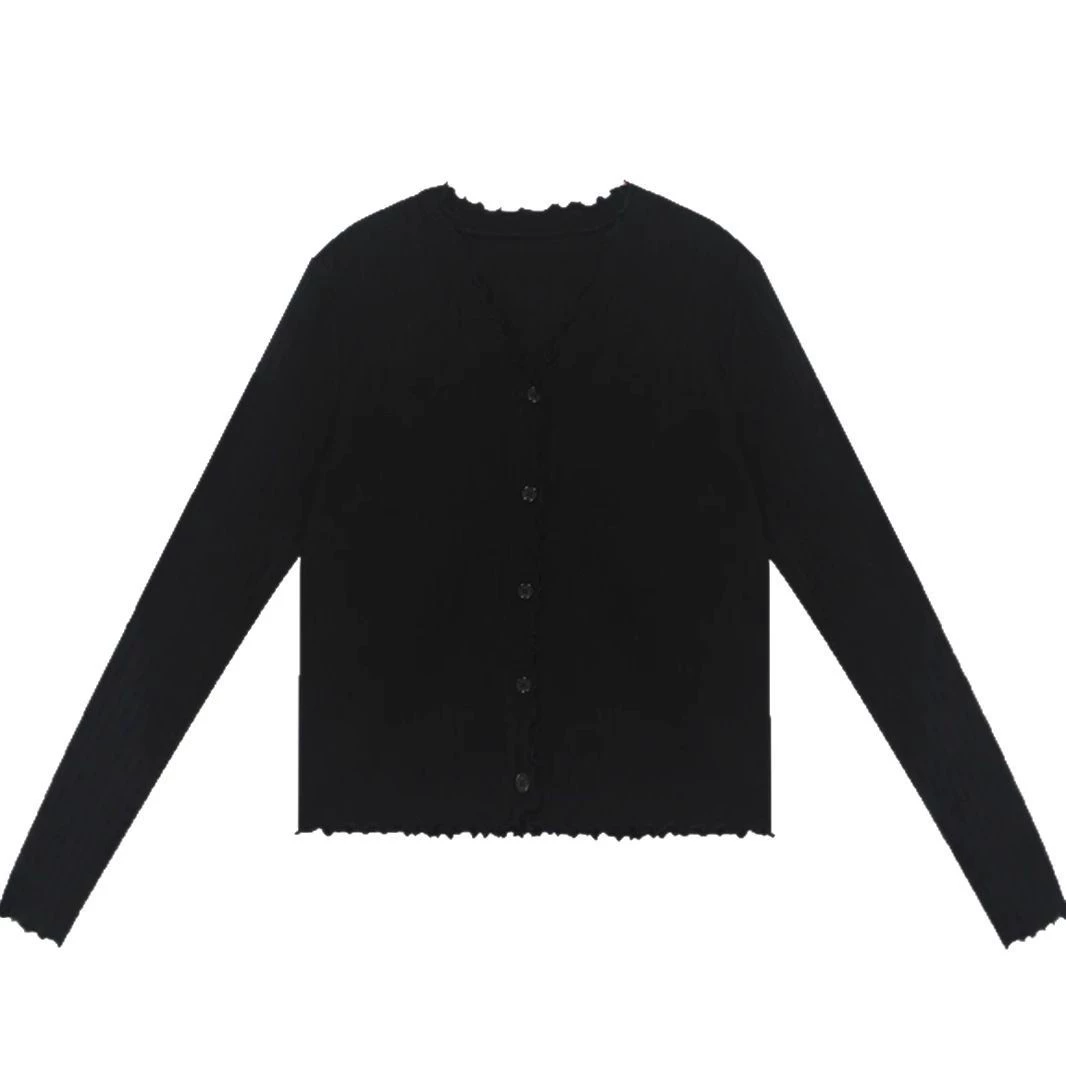 Spring long-sleeve, knitted body-friendly cardigan, plus size, fitted
