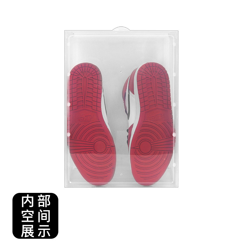 Caja dura engrosada caja de zapatos transparente de plástico flip caja de almacenamiento de acrílico a prueba de polvo combinación de zapatos gabinete de zapatos al por mayor