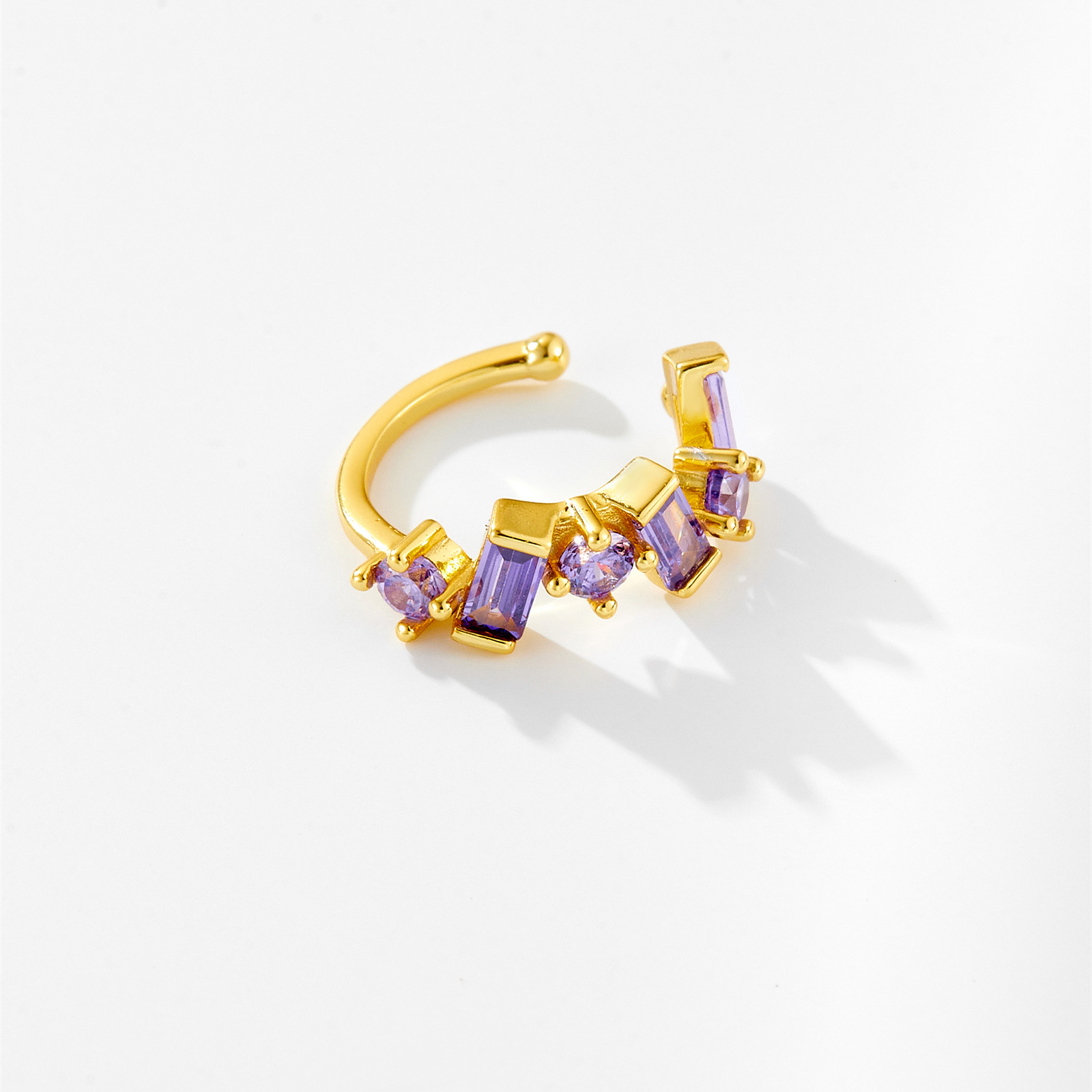 18K Real Gold Plated Plating Material 1 Piece 18K Gold Plated 925 Sterling Silver Geometric Ear Cuffs