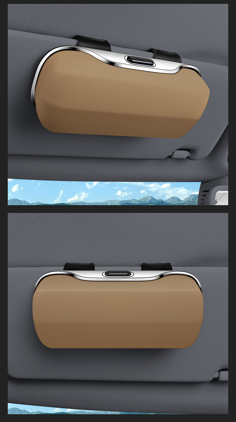 Car sun visor glasses clip sunglasses car storage box glasses frame high-grade car glasses box sunglasses clip